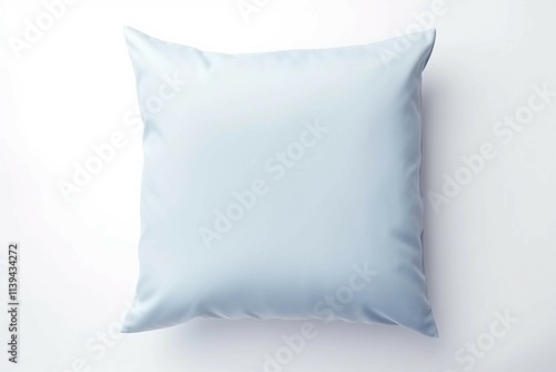 Light Blue Pillow , Isolated white background, flat lay