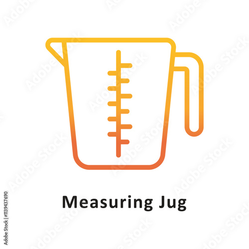 Measuring jug Vector Gradient Outline Icon. Eps 10 File