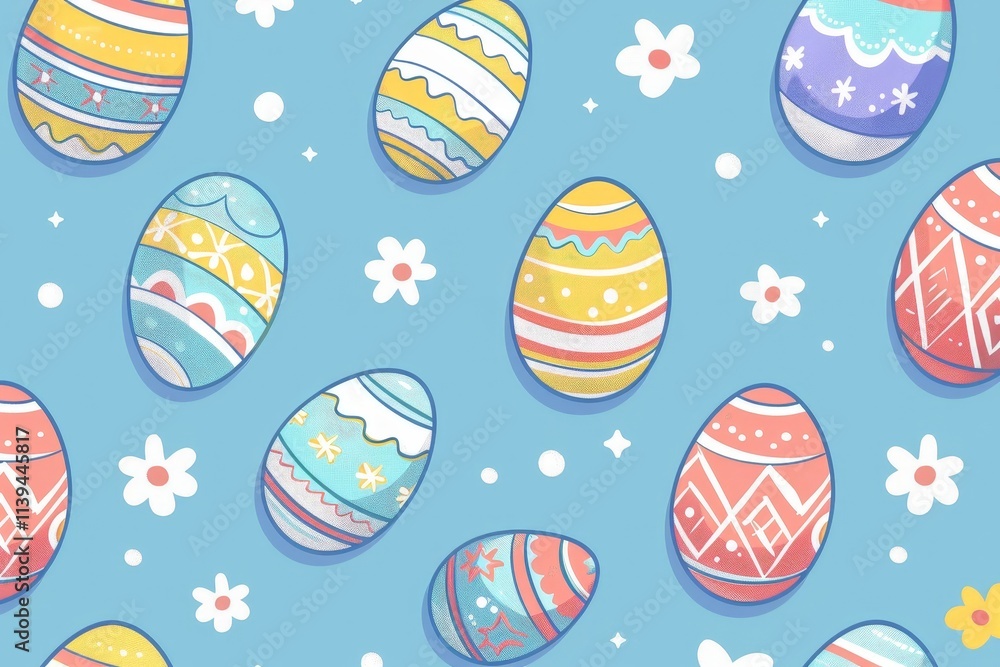 Colorful Easter Eggs Pattern Colorful Easter Eggs Pattern