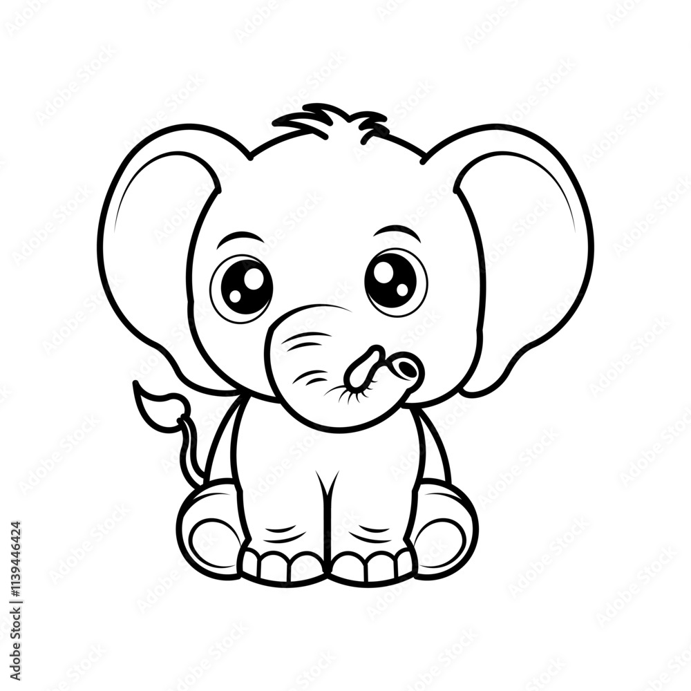 elephant outline on white background elephant outline on white background