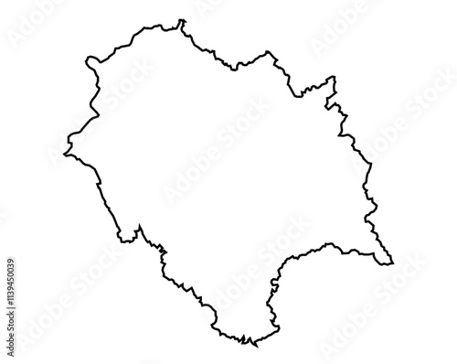 Minimalist Line Art Map of Himachal Pradesh