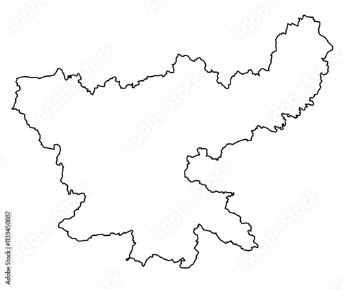 Minimalist Line Art Map of Jharkhand