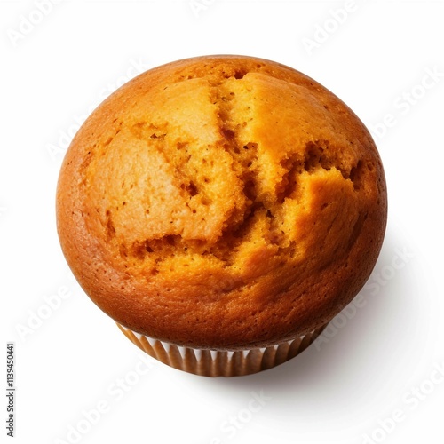 Pumpkin spice muffin , Isolated white background, flat lay photo