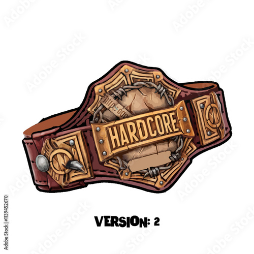 Vector Illustration Cartoon Version 2 Wrestling Hardcore Championship Belt