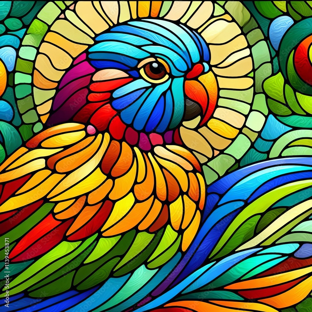 369 Stained Glass Parakeet A parakeet rendered in stained glass 369 Stained Glass Parakeet A parakeet rendered in stained glass