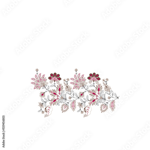 A rich tapestry of floral embroidery, a visual masterpiece that celebrates the beauty of nature's artistry-1