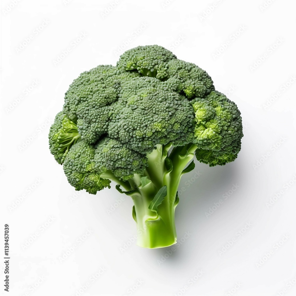 broccoli , Isolated white background, flat lay broccoli , Isolated white background, flat lay