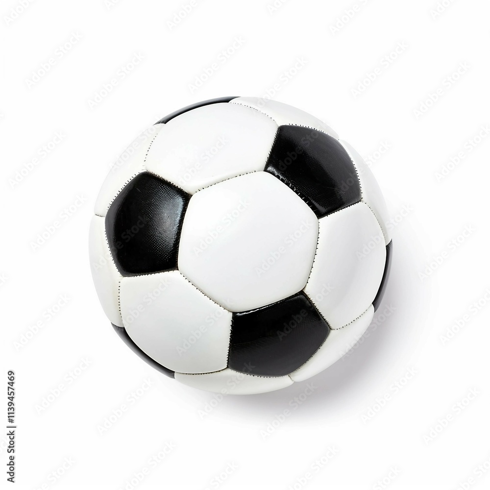 Fototapeta premium foot ball , Isolated white background, flat lay 