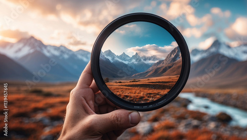 Photographer Holding Protective Filter