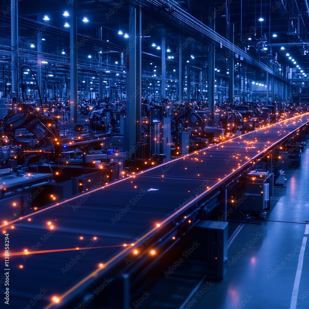 Fototapeta premium Automated Factory Production Line with Advanced Technology