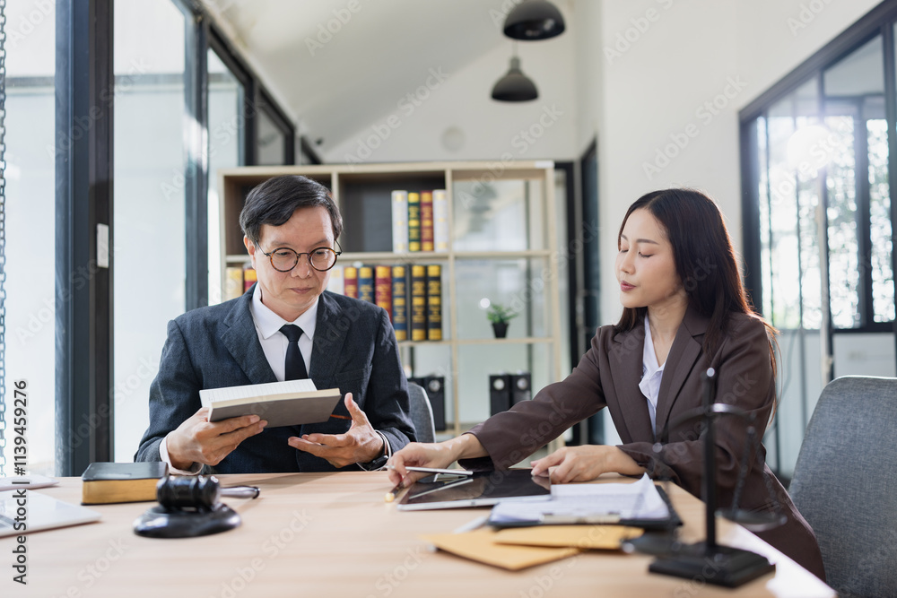 Lawyer or judge consult, Lawyers discussing about contract and agreement concept. Lawyer or judge consult, Lawyers discussing about contract and agreement concept.