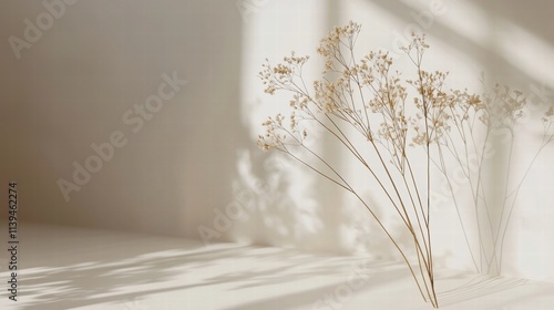 Elegant beige gradient with scattered golden bokeh lights photo