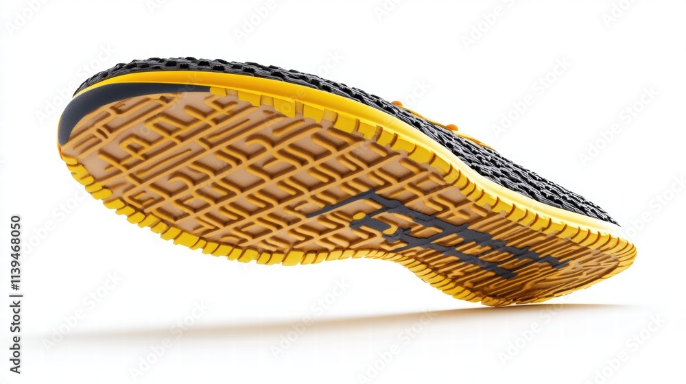 Yellow and Black Running Shoe Sole Detail Yellow and Black Running Shoe Sole Detail