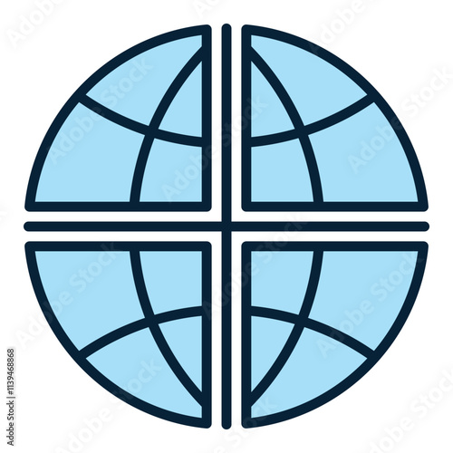 Globe International Relations vector blue icon or logo element photo