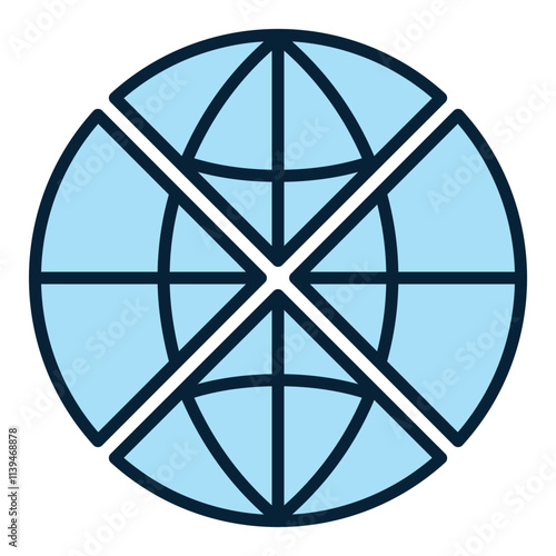 Global Multipolarity vector Globe blue icon or sign