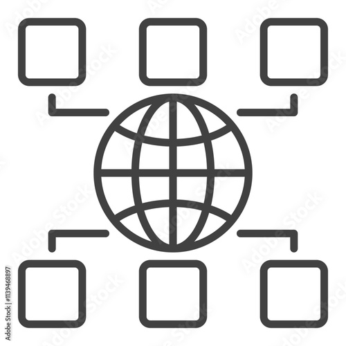 International Relations vector Global Management linear icon or symbol