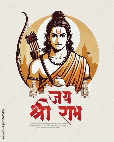 Ayodhya Ram Mandir Jay Shree Ram with lord rama Social media Post Template Banner