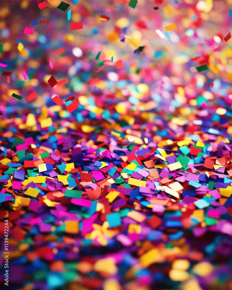 A vibrant explosion of colorful confetti fills the frame, creating a festive and cheerful atmosphere. A vibrant explosion of colorful confetti fills the frame, creating a festive and cheerful atmosphere.