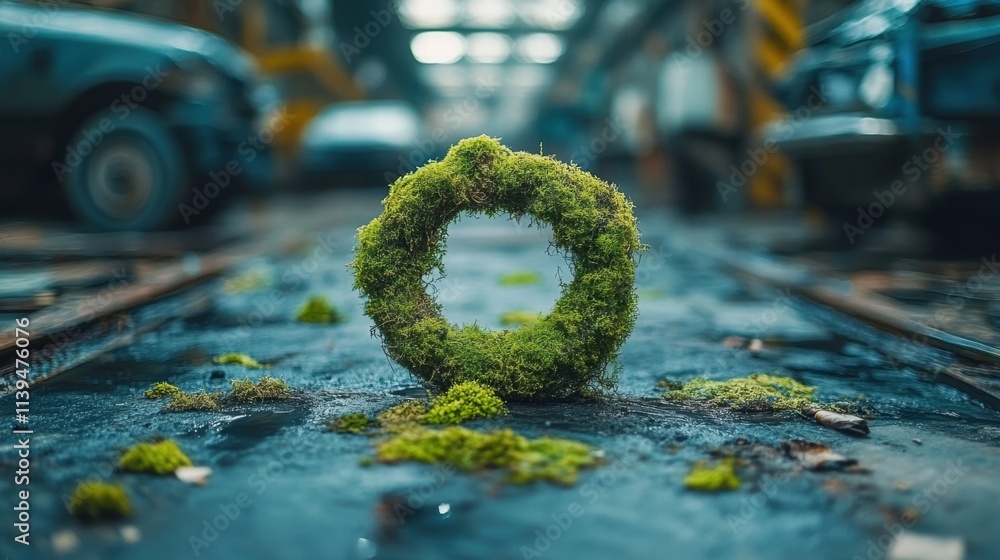 Moss Ring in Abandoned Factory Moss Ring in Abandoned Factory