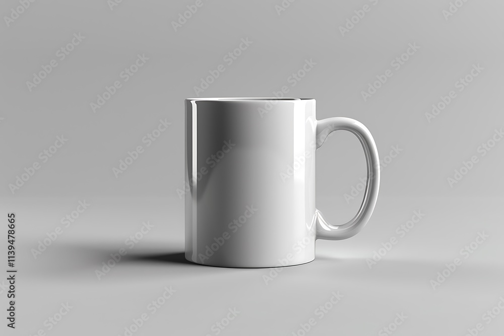 High-Quality Mockup of a Plain White Mug with Realistic Details High-Quality Mockup of a Plain White Mug with Realistic Details