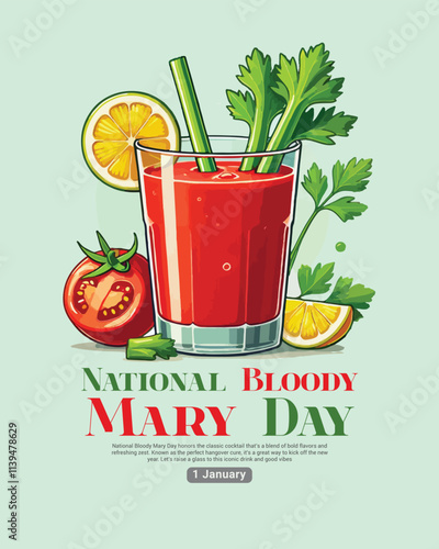 National bloody mary day social media post banner template