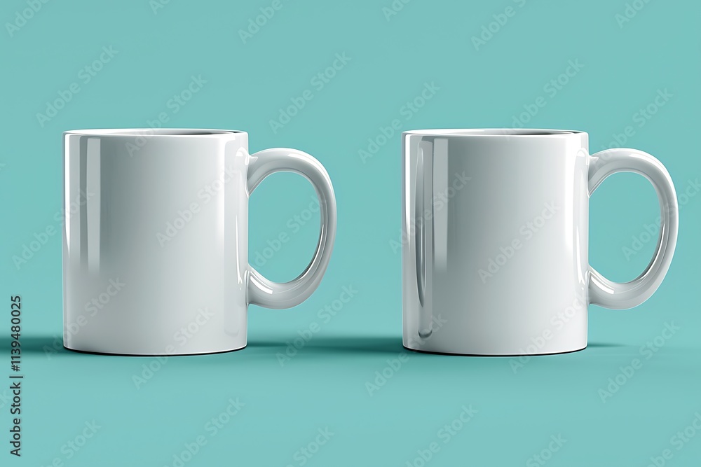 High-Quality Mockup of a Plain White Mug with Realistic Details High-Quality Mockup of a Plain White Mug with Realistic Details
