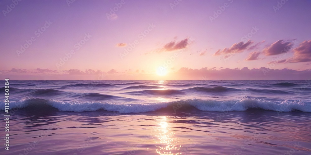 Obraz premium Calming Sea on a Light Purple Background with Gentle Waves , purple background, soothing