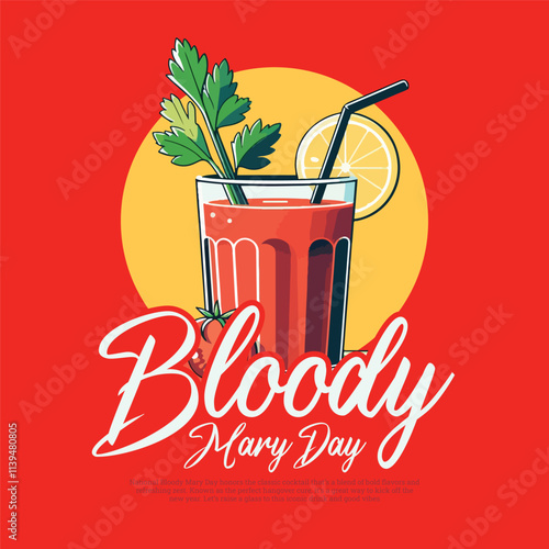 National bloody mary day social media post banner template