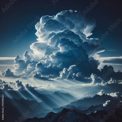 339 Altocumulonimbus clouds are mid level clouds composed of wat photo