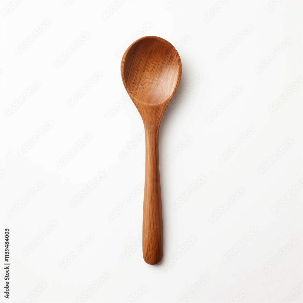 wooden spoon , Isolated white background, flat lay wooden spoon , Isolated white background, flat lay