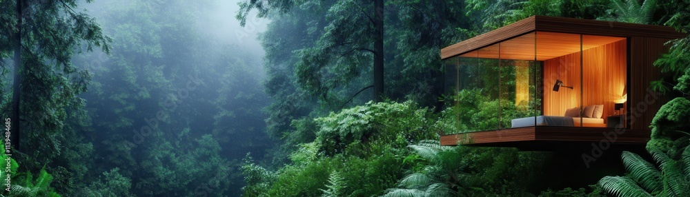 Cozy Sustainable Prefabricated Cabin Nestled in a Lush Forest Retreat Cozy Sustainable Prefabricated Cabin Nestled in a Lush Forest Retreat