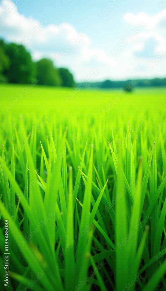 A field of fresh green grass swaying in the wind, OutdoorActivities, Greenery