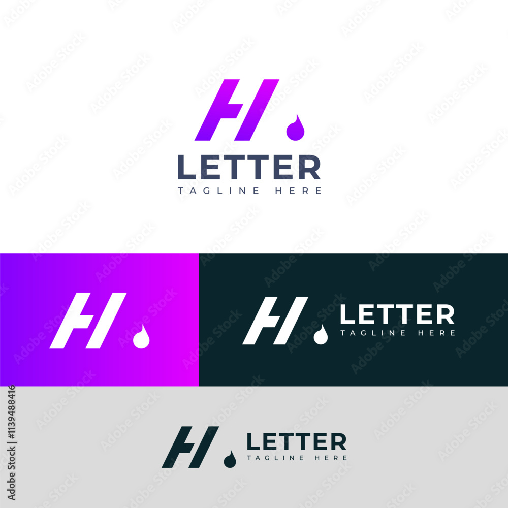 Fototapeta premium Creative HA, AH letter logo design template elements. Modern abstract digital alphabet letter logo