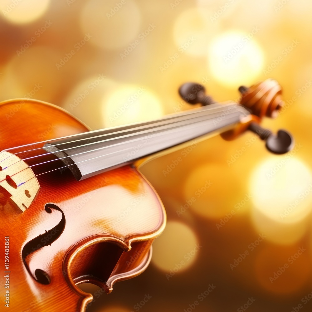 Fototapeta premium Golden Hour Violin A Musical Instrument in Warm Light