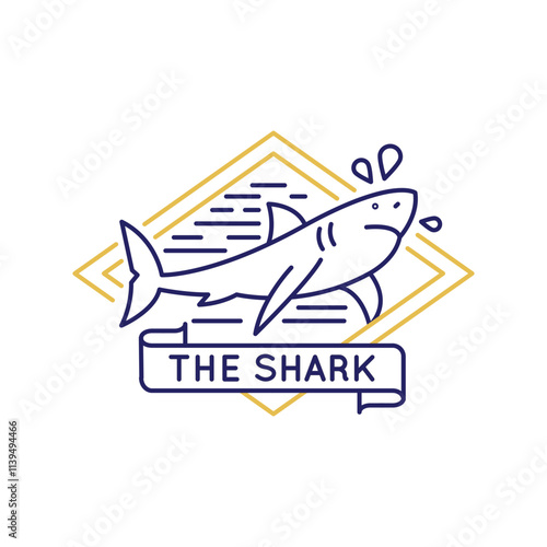 Simple Logo with Shark icon. Simple shark logo icon for social media, app and web design. Vector illustration.