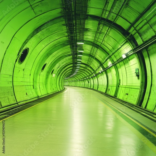 Green Tunnel Architecture A Long Perspective View