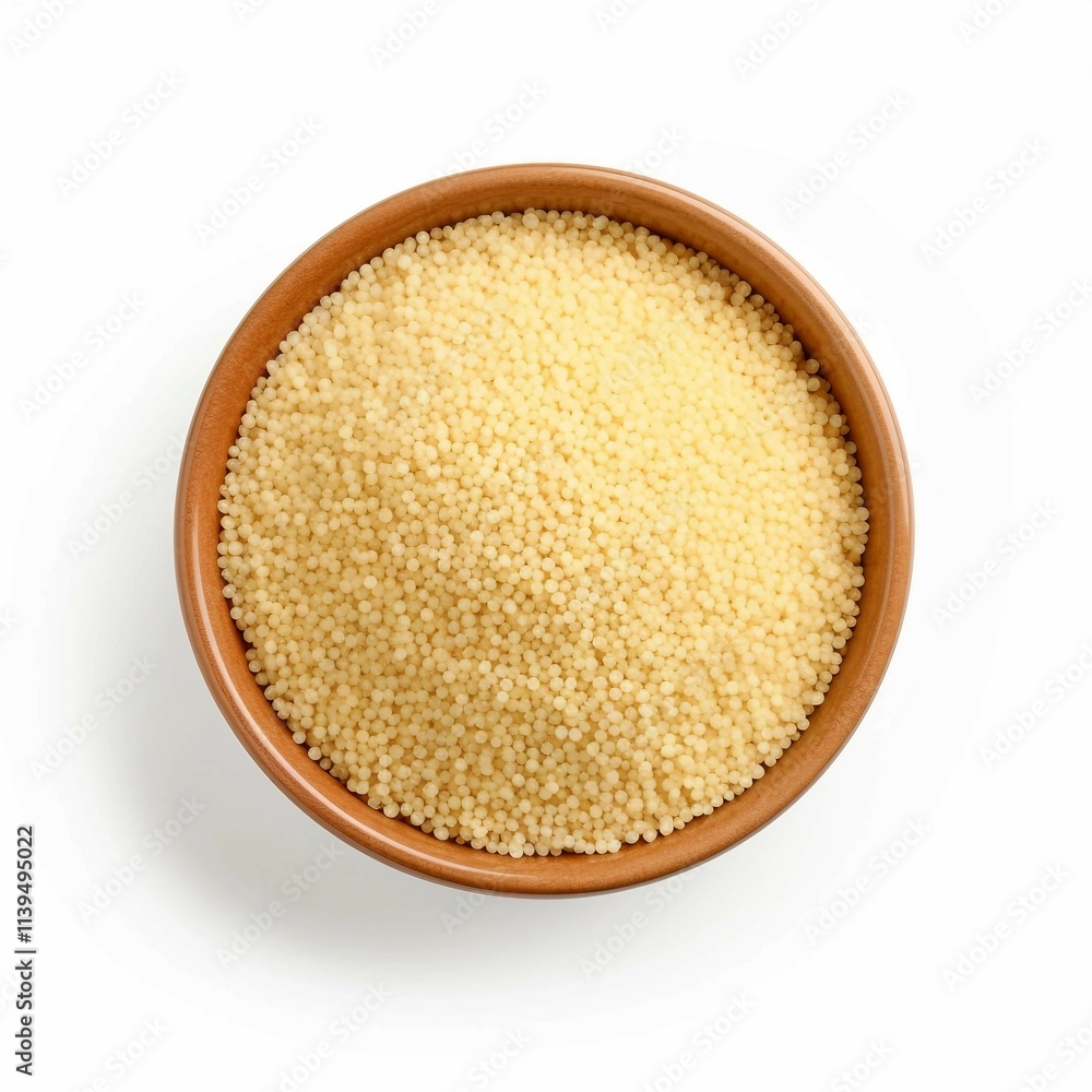 bowl of quinoa , Isolated white background, flat lay bowl of quinoa , Isolated white background, flat lay