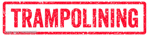 Trampolining Stamp Transparent Seal, Red Grunge Trampolining Word Rubber Stamp Seal