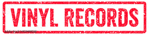 Photography Vinyl Records Stamp Transparent Seal, Red Grunge Vinyl Records Word Rubber Stamp