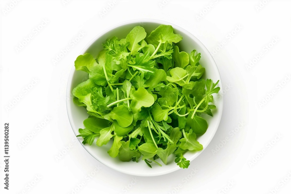 Bowl of Salad , Isolated white background, flat lay Bowl of Salad , Isolated white background, flat lay