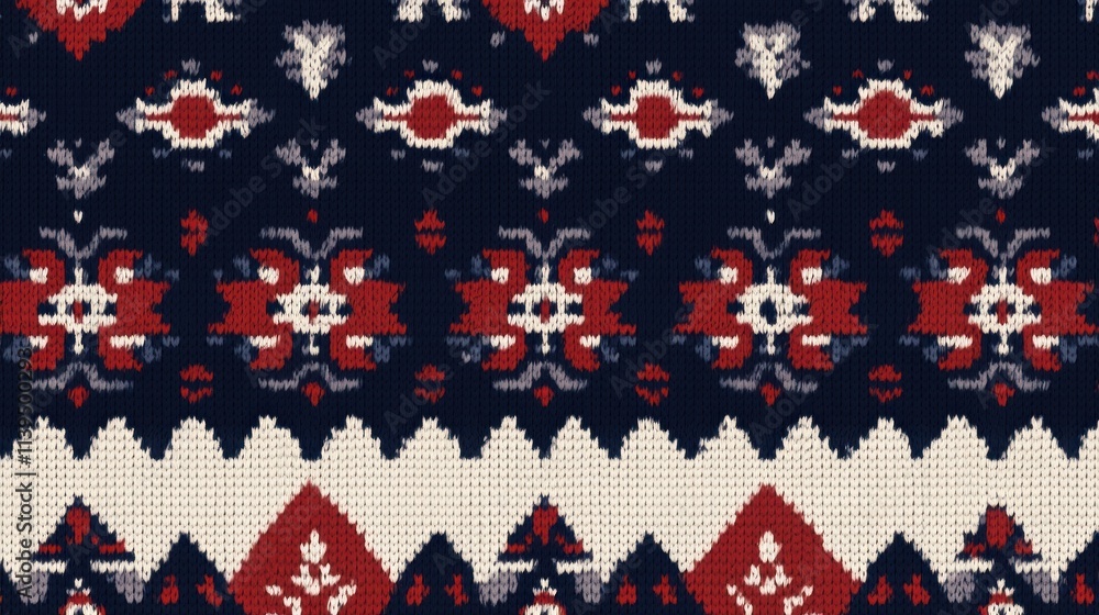 A patterned textile design featuring geometric shapes and vibrant colors. A patterned textile design featuring geometric shapes and vibrant colors.