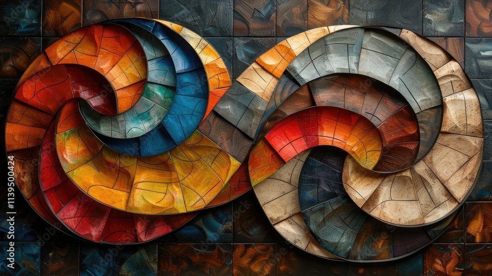 Fototapeta premium Abstract colorful swirling infinity symbol artwork.