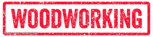 Woodworking Stamp Transparent Seal, Red Grunge Woodworking Word Rubber Stamp Seal