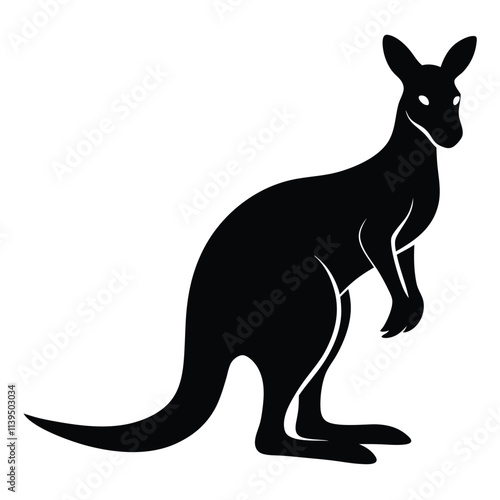 kangaroo vector black color silhouette