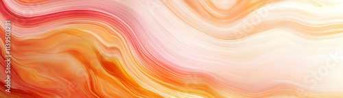 Abstract Orange and Pink Wave Background, Fluid Design, Swirling Hues, Elegant Texture, Smooth Gradient, Soft Color Palette