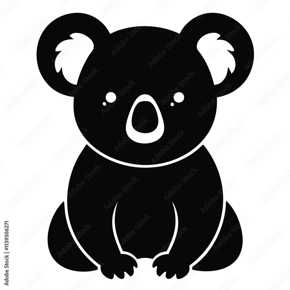 Naklejka premium koala bear vector black color silhouette
