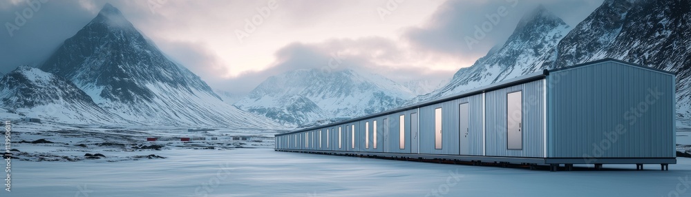 Obraz premium Remote Arctic Facility with Thermal Grid Storage