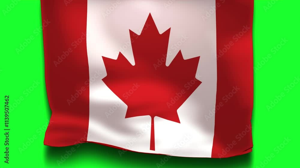 Canada Flag on Unfolding Cloth, 3d Motion Animation Canada Flag Insolated Green Screen Canada Flag on Unfolding Cloth, 3d Motion Animation Canada Flag Insolated Green Screen