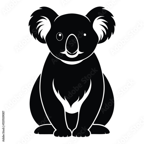 koala bear vector black color silhouette