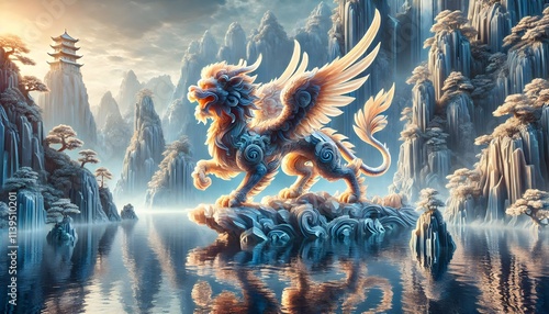 chinese Kirin in the sky